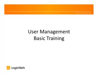 User Management  Basic Training  www.logicnets.com  Password Reset for Existing Users  Build Smart