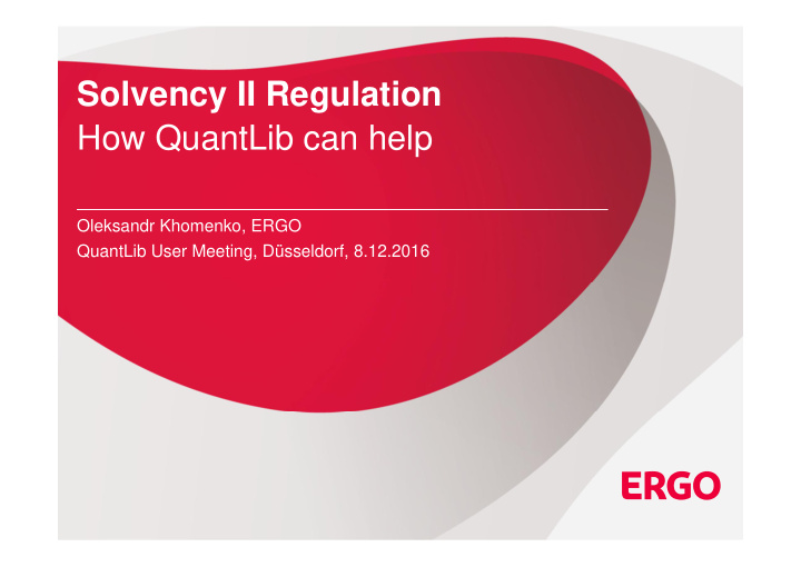 solvency ii regulation how quantlib can help