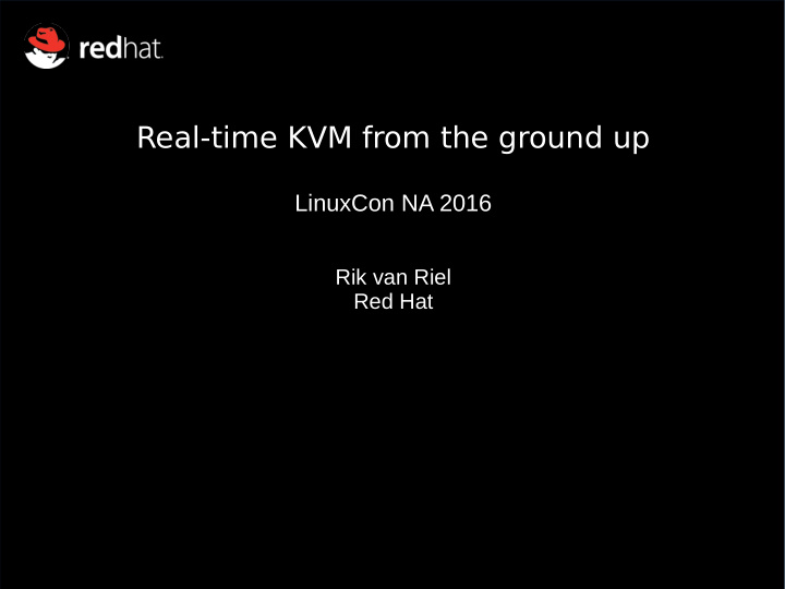real time kvm from the ground up