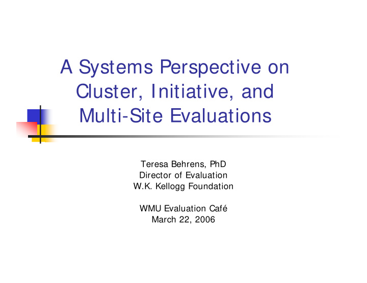 a systems perspective on cluster initiative and multi