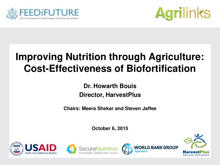 improving nutrition through agriculture cost