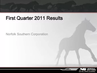 First  rst Q  Quar  uarter 201  2011 R  Res  esults  Norfolk Southern Corporation  First Quarter