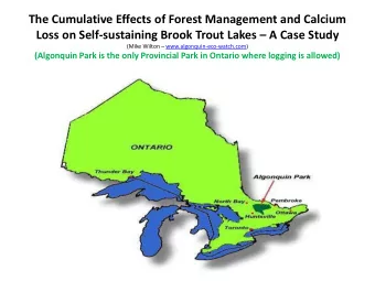 The Algonquin Dome  Looking Northwest Moist Granic Soils,  Shade tolerant hardwood forest
