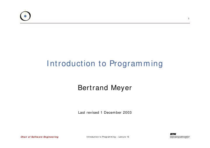 introduction to programming