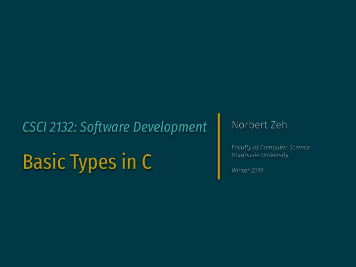 basic types in c
