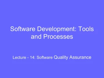 Software Development: Tools  and Processes Lecture - 14: Software Quality Assurance  How we define