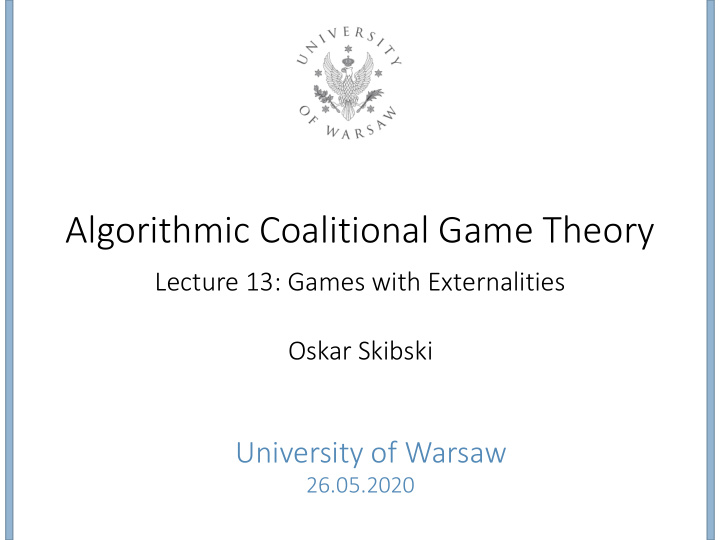 algorithmic coalitional game theory