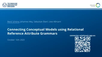 Connecting Conceptual Models using Relational  Reference Attribute Grammars
