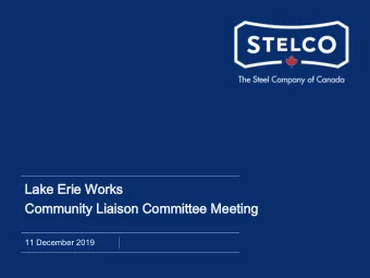 Lake Erie Works  Lake Erie Works  Community Liaison Committee Meeting  Community Liaison Committee