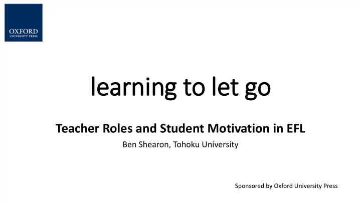 le learnin ing to le let go