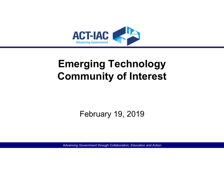 emerging technology community of interest