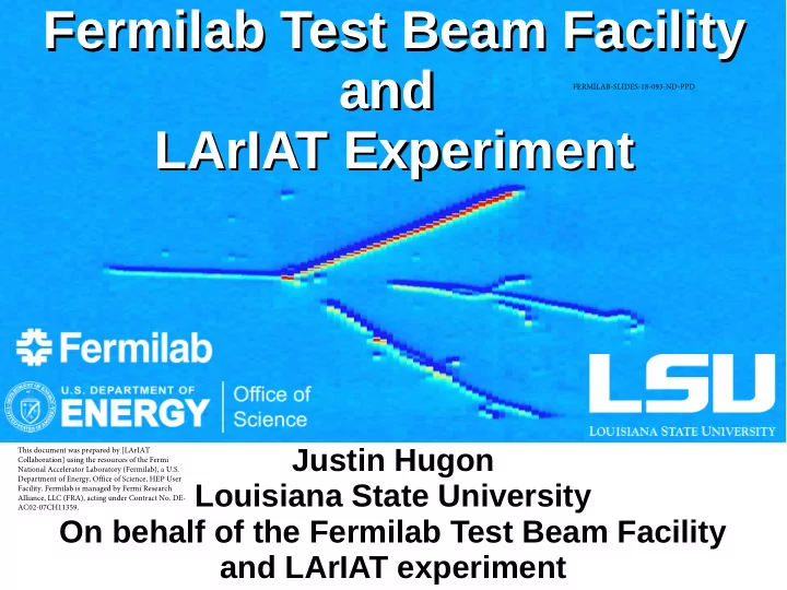 fermilab test beam facility fermilab test beam facility