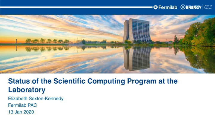 status of the scientific computing program at the