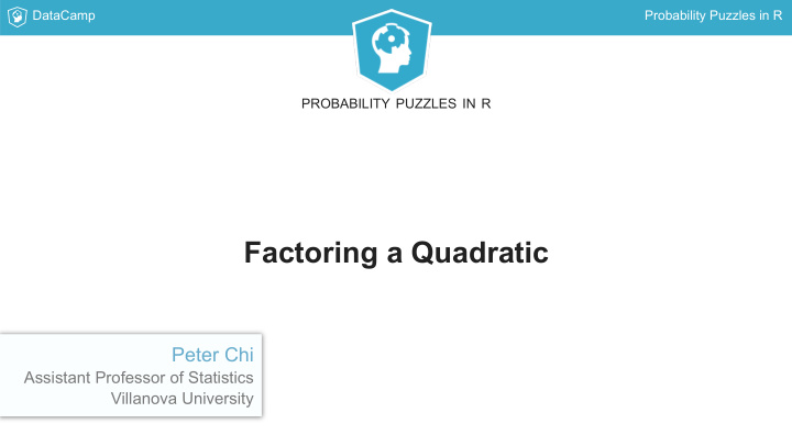 factoring a quadratic