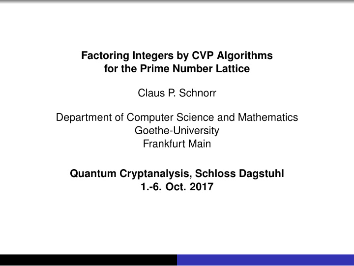 factoring integers by cvp algorithms for the prime number