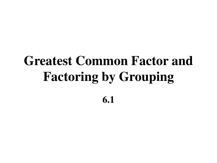 factoring by grouping