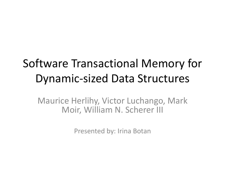 software transactional memory for dynamic sized data