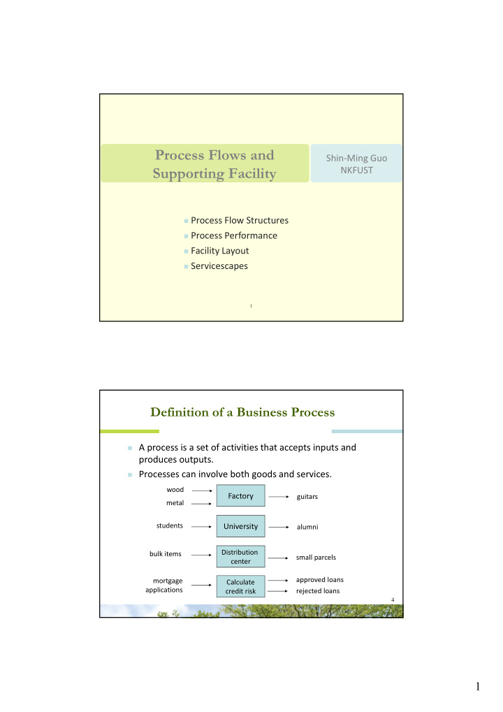 process flows and