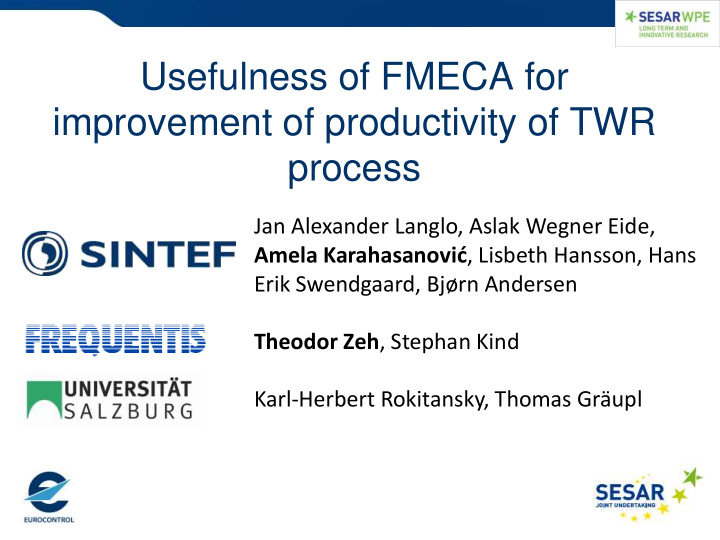 improvement of productivity of twr