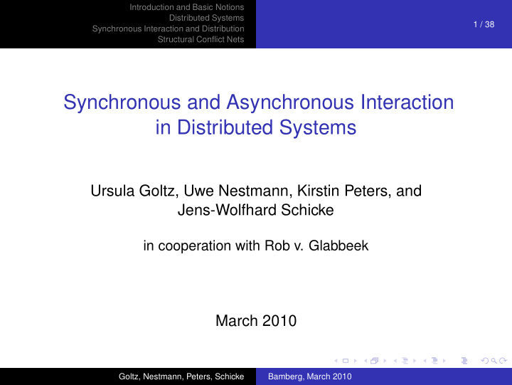 synchronous and asynchronous interaction in distributed