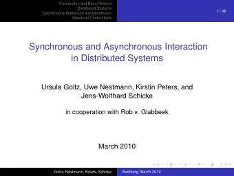 Synchronous and Asynchronous Interaction  in Distributed Systems  Ursula Goltz, Uwe Nestmann,