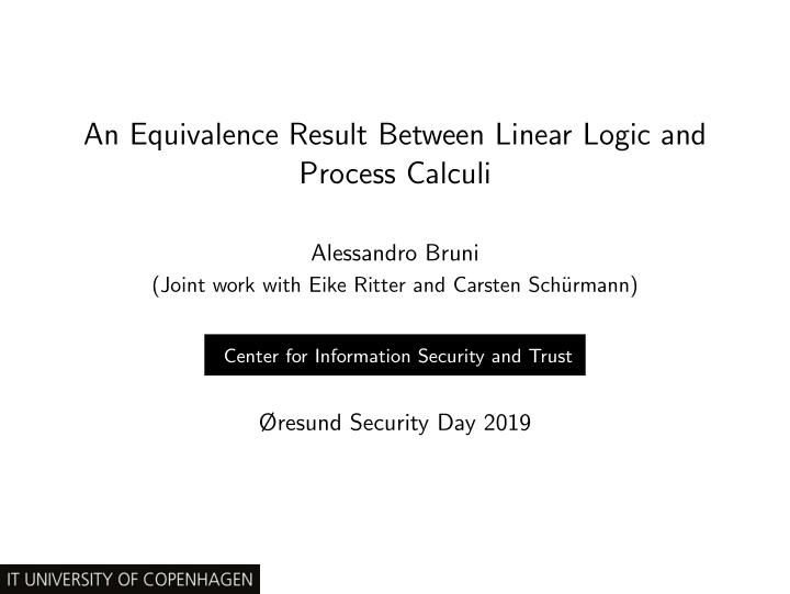 an equivalence result between linear logic and process