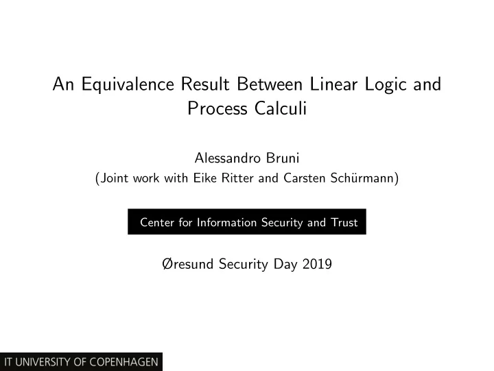 an equivalence result between linear logic and process