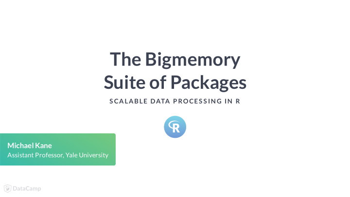 the bigmemory suite of packages