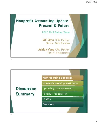 Discussion  Upcoming pronouncements  Upcoming pronouncements  Summary  Revenue recognition  Revenue