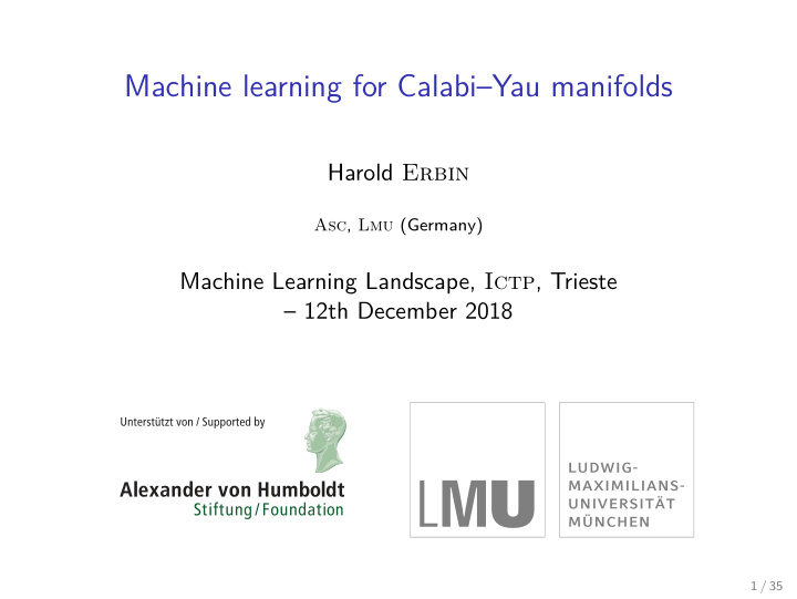machine learning for calabi yau manifolds