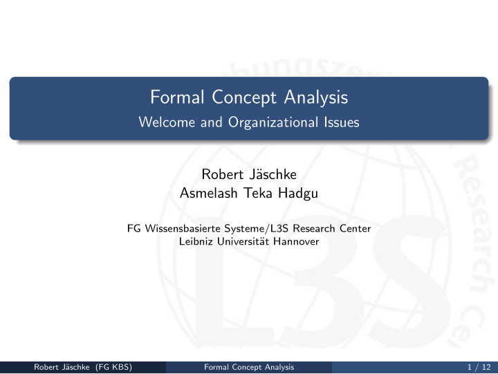 formal concept analysis