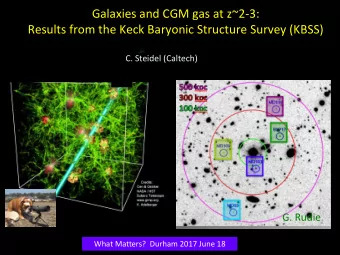 Galaxies and CGM gas at z~2-3:  Results from the Keck Baryonic Structure Survey (KBSS)  C. Steidel