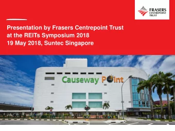 19 May 2018, Suntec Singapore  Important notice  Forward-looking statements Certain statements in