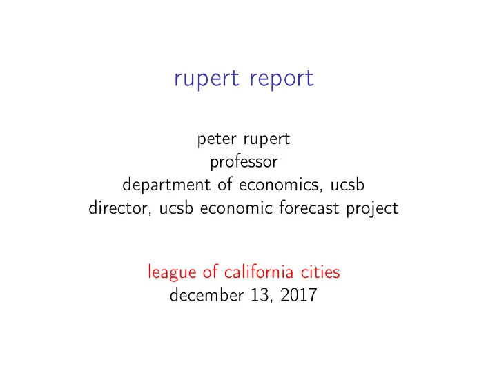 rupert report