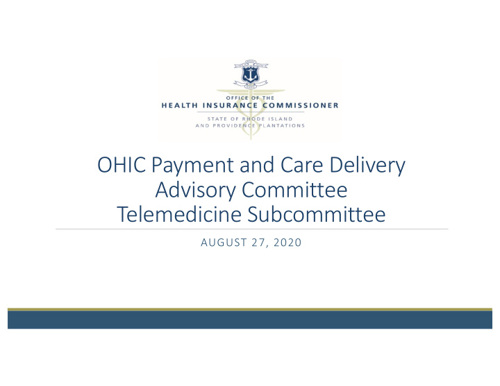 ohic payment and care delivery advisory committee