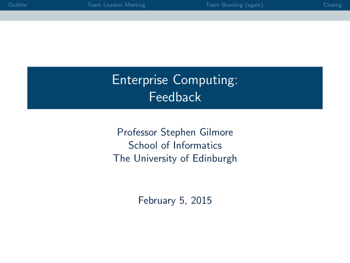 enterprise computing feedback