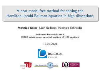 A near model-free method for solving the  Hamilton-Jacobi-Bellman equation in high dimensions
