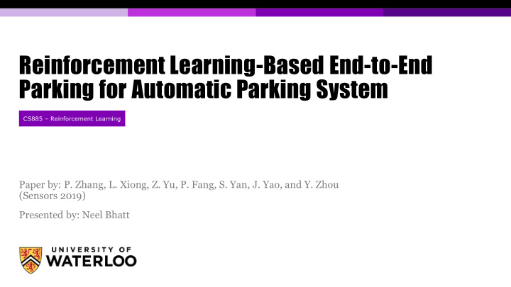 reinforcement learning based end to end