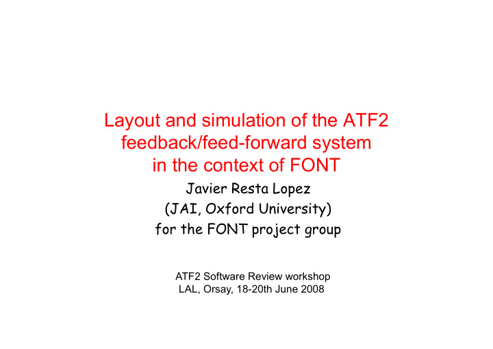 layout and simulation of the atf2 feedback feed forward