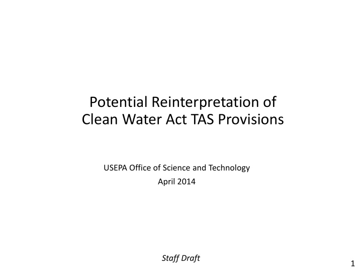 potential reinterpretation of clean water act tas