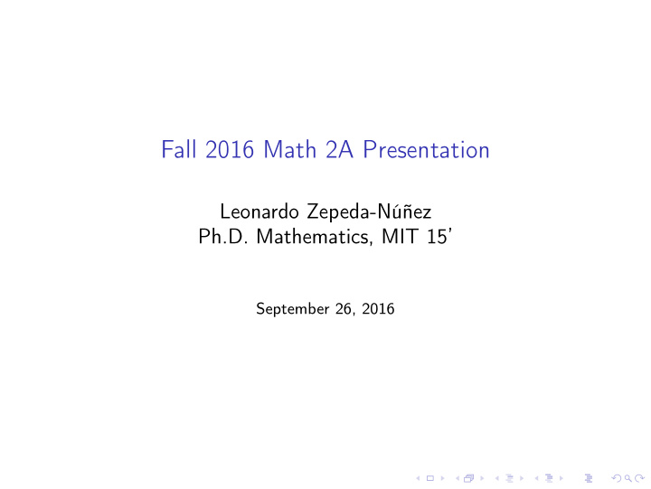 fall 2016 math 2a presentation