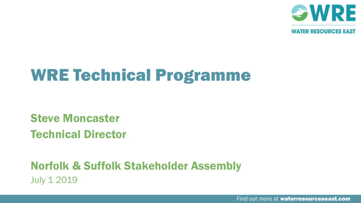 wre technical programme