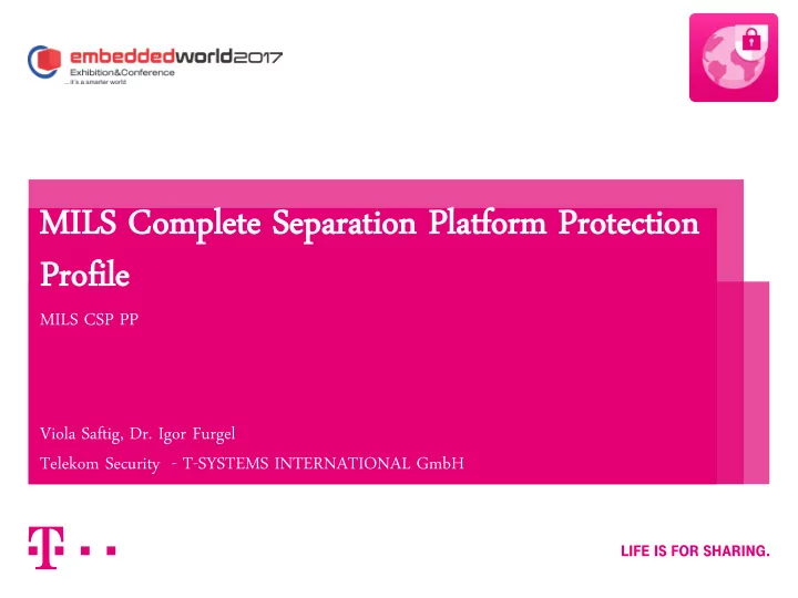 mils c compl plete s ete separa rati tion p n platf tform