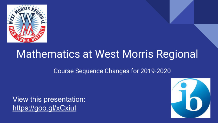 mathematics at west morris regional