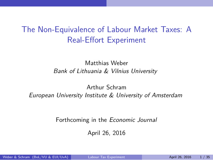 the non equivalence of labour market taxes a real effort