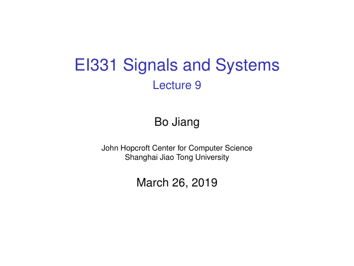 ei331 signals and systems