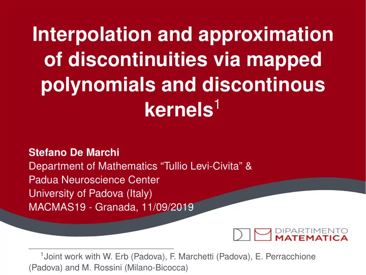 interpolation and approximation of discontinuities via