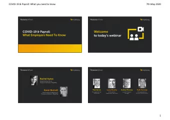 Welcome  What Employers Need To Know  to todays webinar  Rachel Hynes  Marketing Executive at