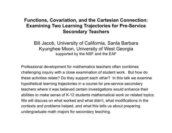 functions covariation and the cartesian connection