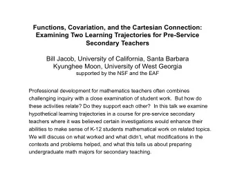 Functions, Covariation, and the Cartesian Connection:  Examining Two Learning Trajectories for